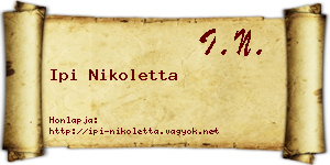 Ipi Nikoletta névjegykártya