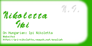 nikoletta ipi business card